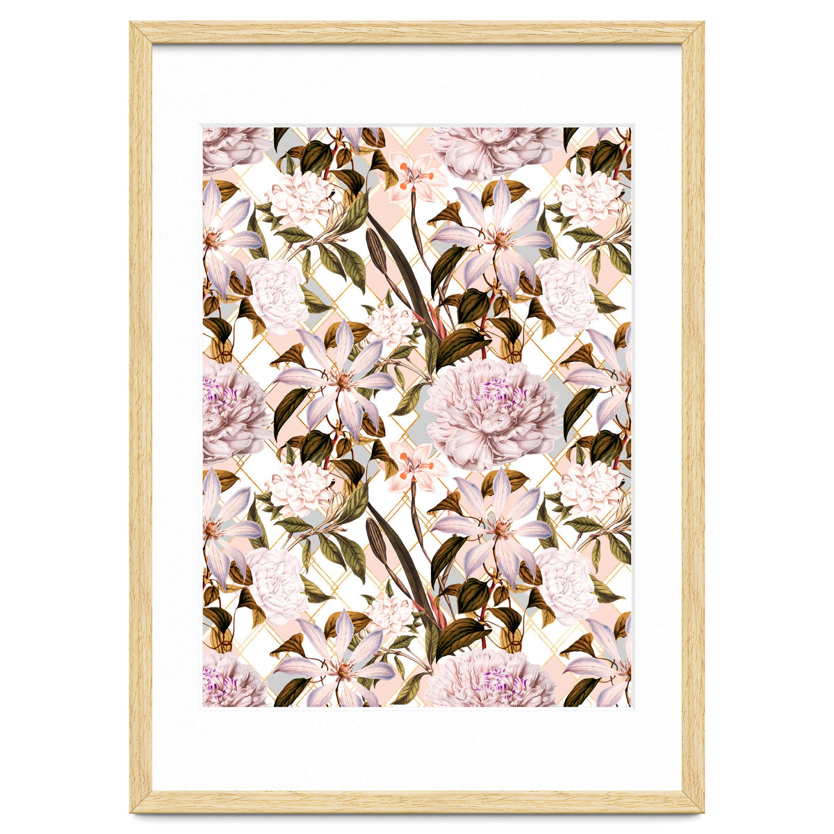 Pink flowering in geometric