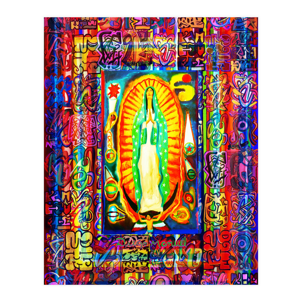 Graffiti Digital 2022 335 and Virgin of Guadalupe (Print Only)