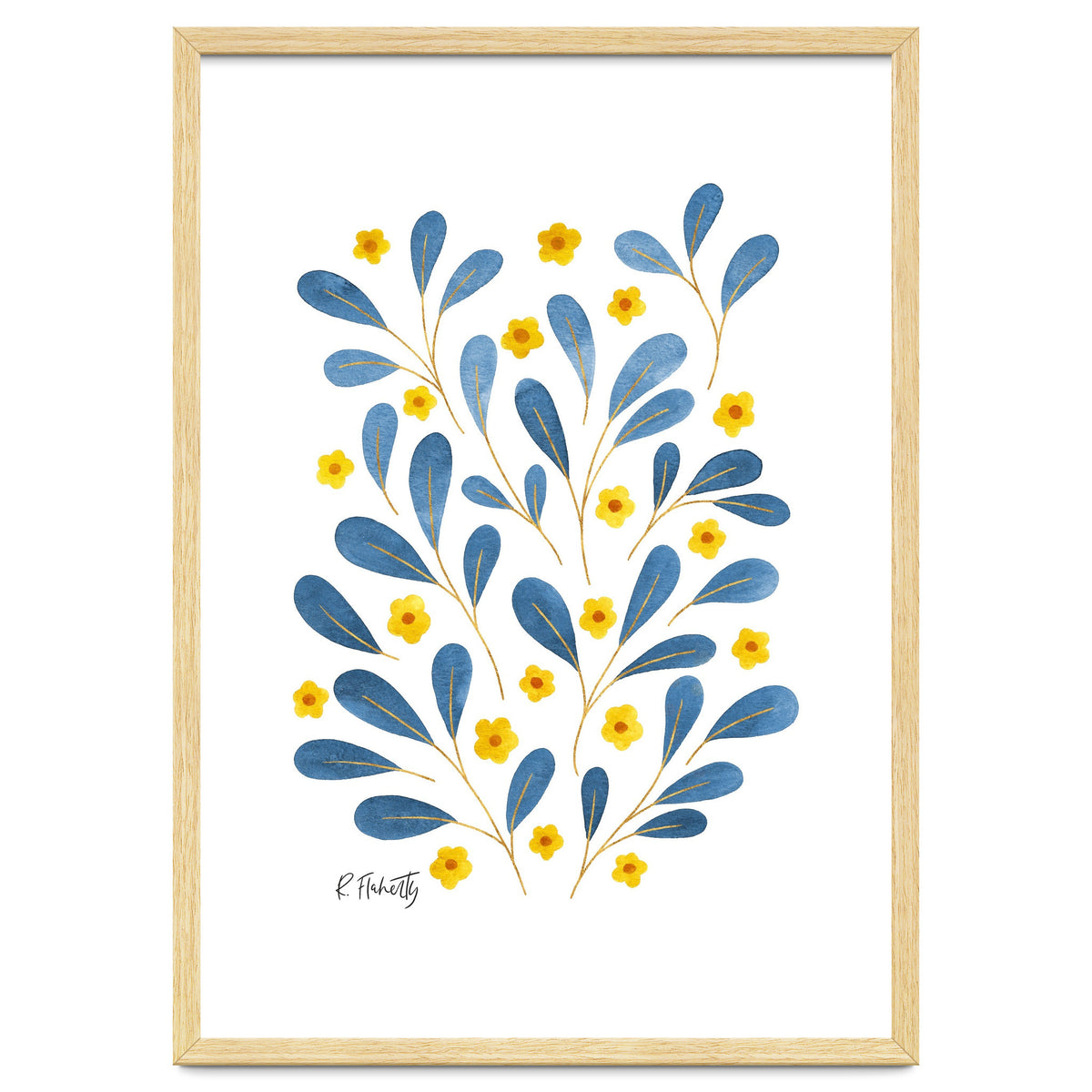 Springtime Floral | Blue and Yellow