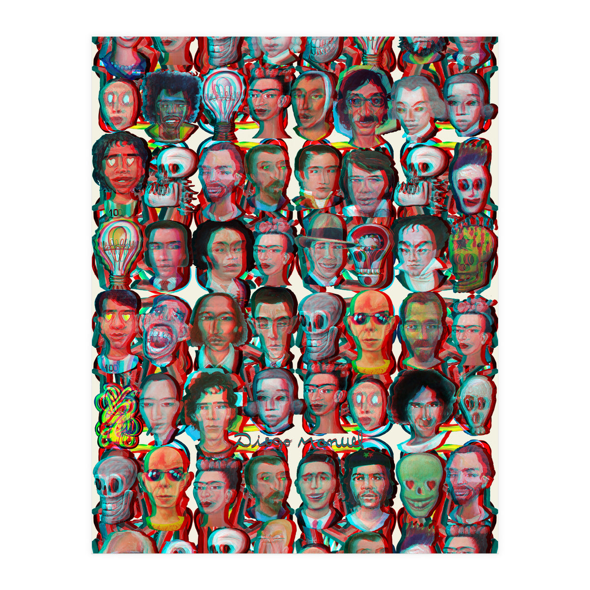 Formas 14 34 3d And Retratos 3 (Print Only)