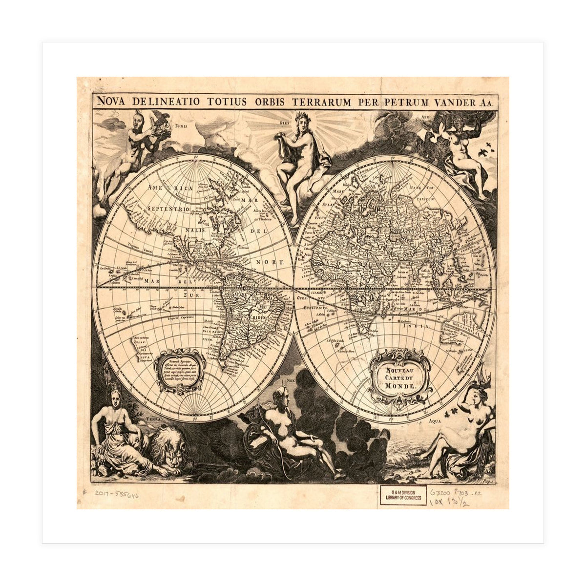 Old world mapa mundi (Print Only)