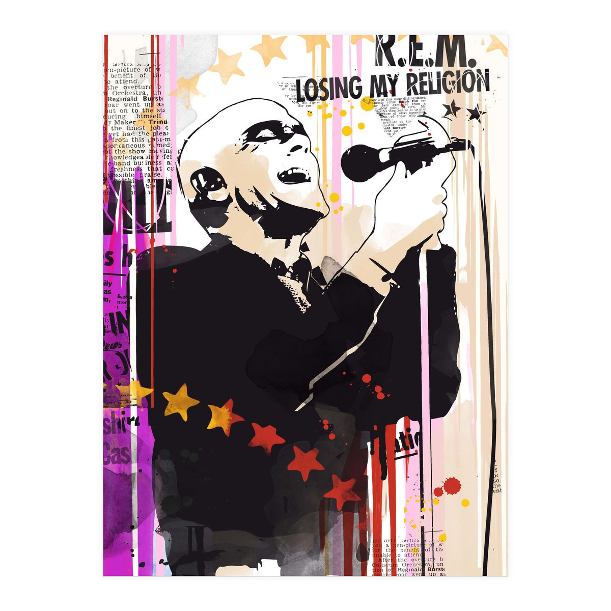 Michael Stipe pop art poster (Print Only)