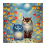 Two Paws Think Alike - Cat Couple in Autumn (Print Only) thumbnail