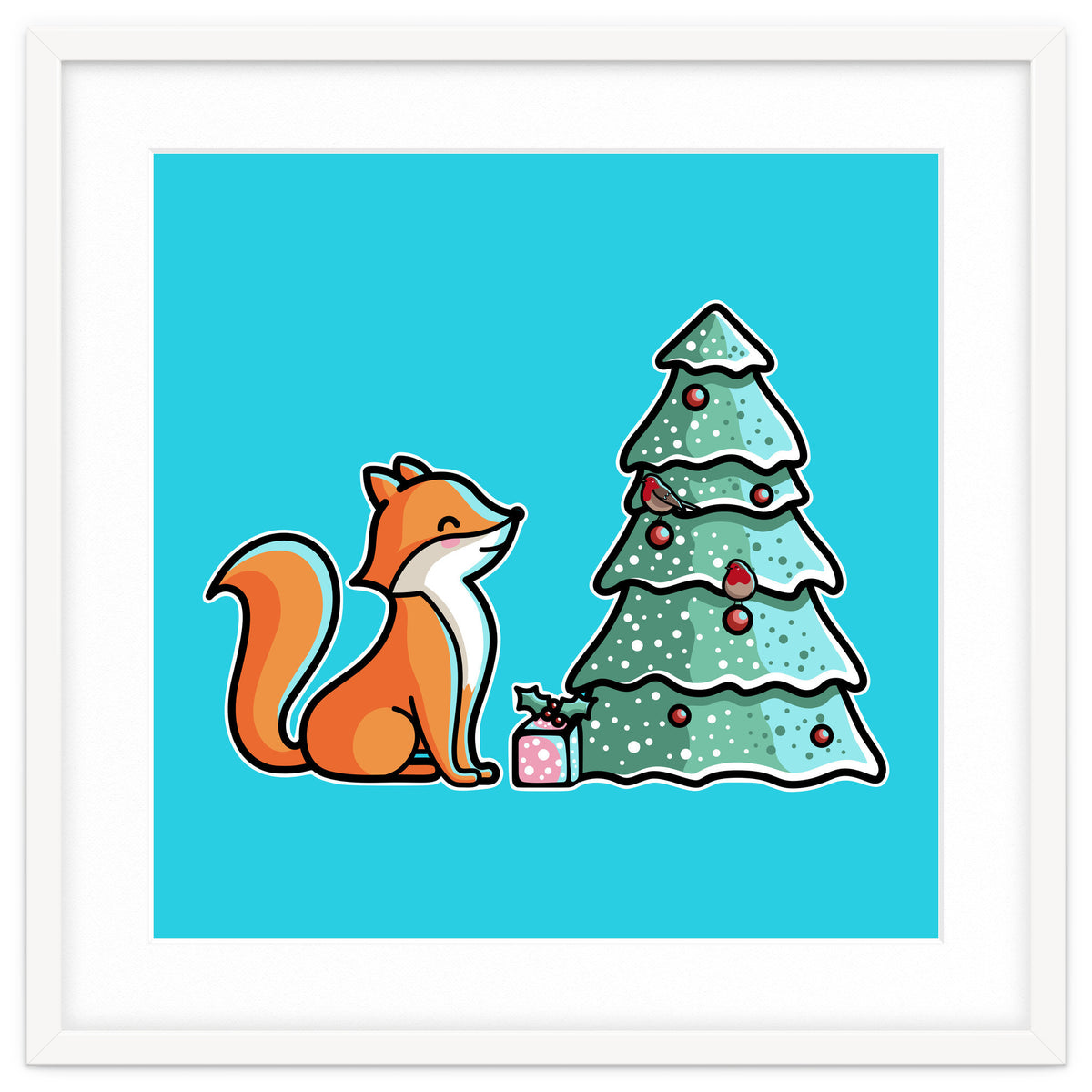 Cute Fox Christmas Tree