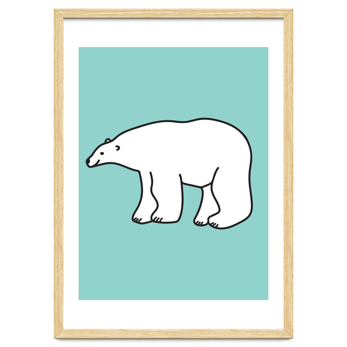 Polar Bear Pattern On a Mint Background