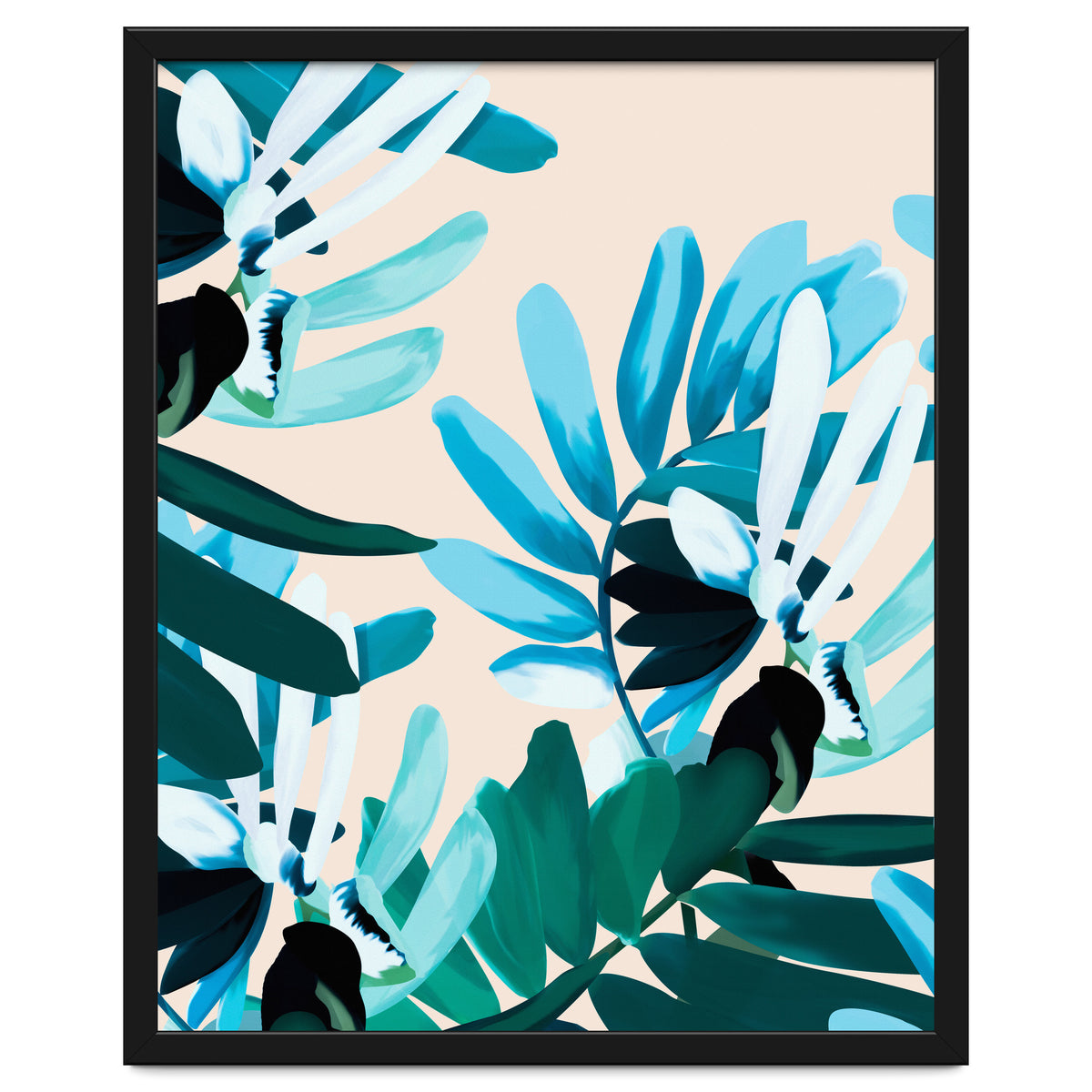 Large bluish botanical leaves