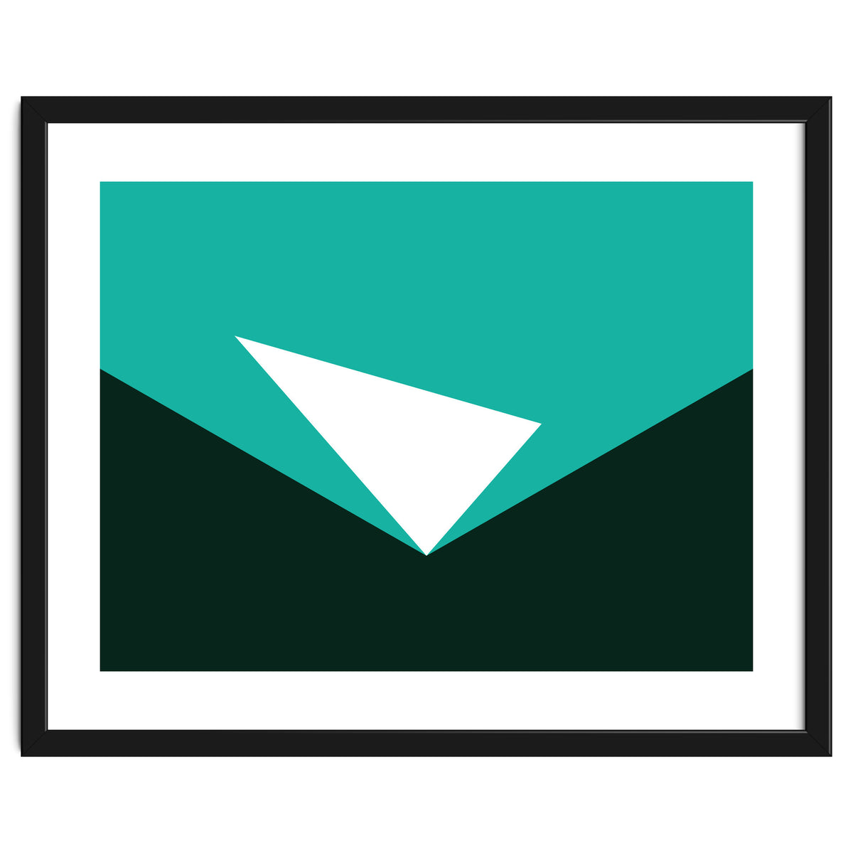 Geometric Shapes No. 57 - turquoise & black