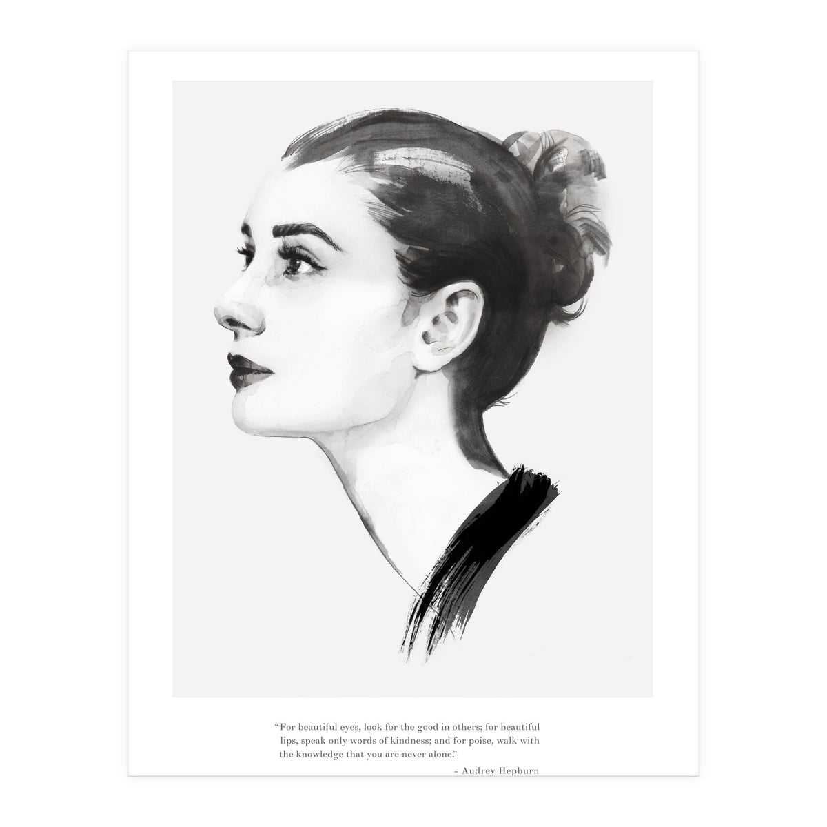 Audrey Hepburn, Quote Black (Print Only)