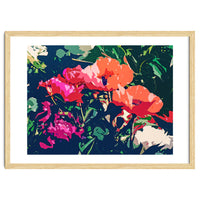 Where Darkness Blooms, Dark Floral Botanical Painting, Eclectic Blush Plants Garden Nature Flowers
