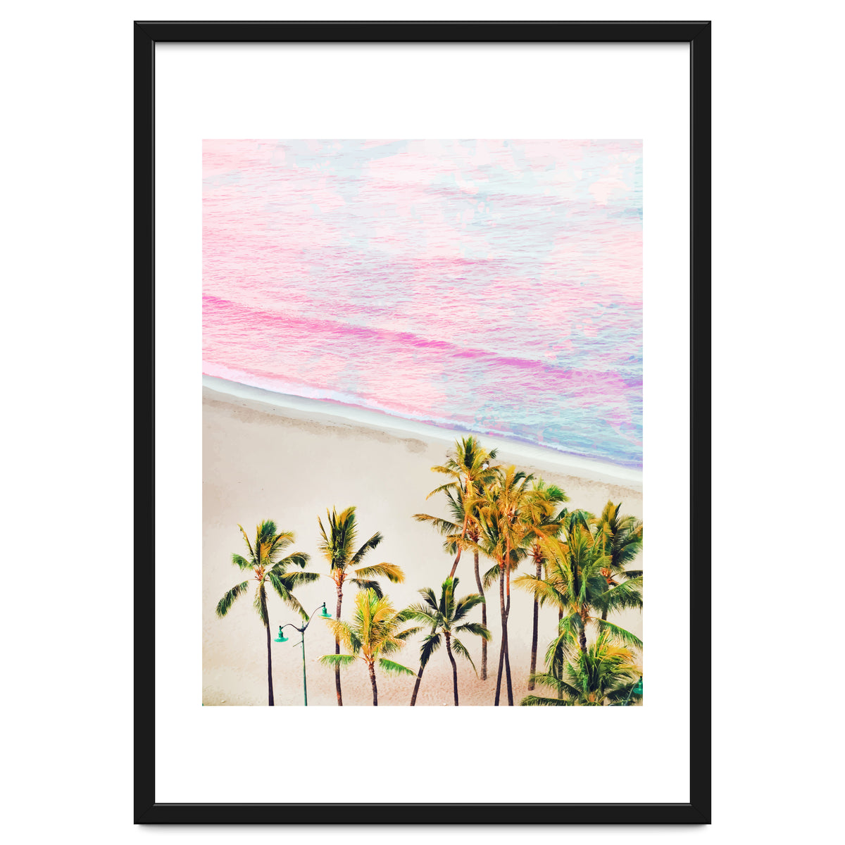 Pink Ocean | Dreamy Scenic Tropical Beach Travel | Blush Nature Sea Beach Coconut Trees