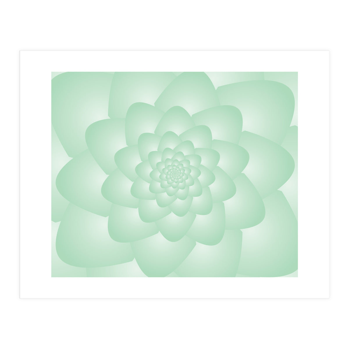 Pastel Colors Flower Pattern Set Green (Print Only)