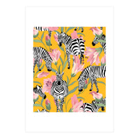 Striped For Life | Zebra Mango Forest | Modern Bohemian Wildlife Jungle | Botanical Nature (Print Only)