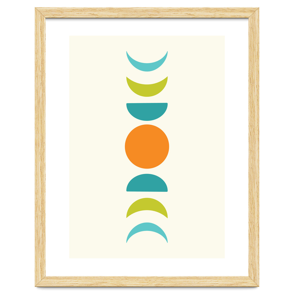 Abstract Moons Teal and Orange