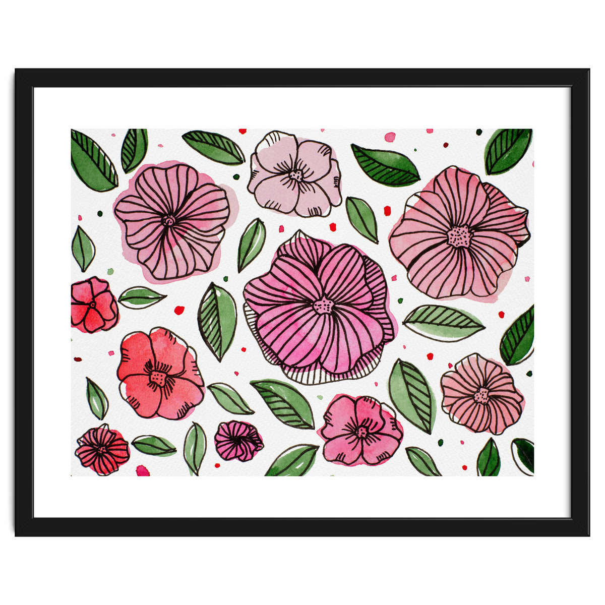 Watercolor And Ink Florals