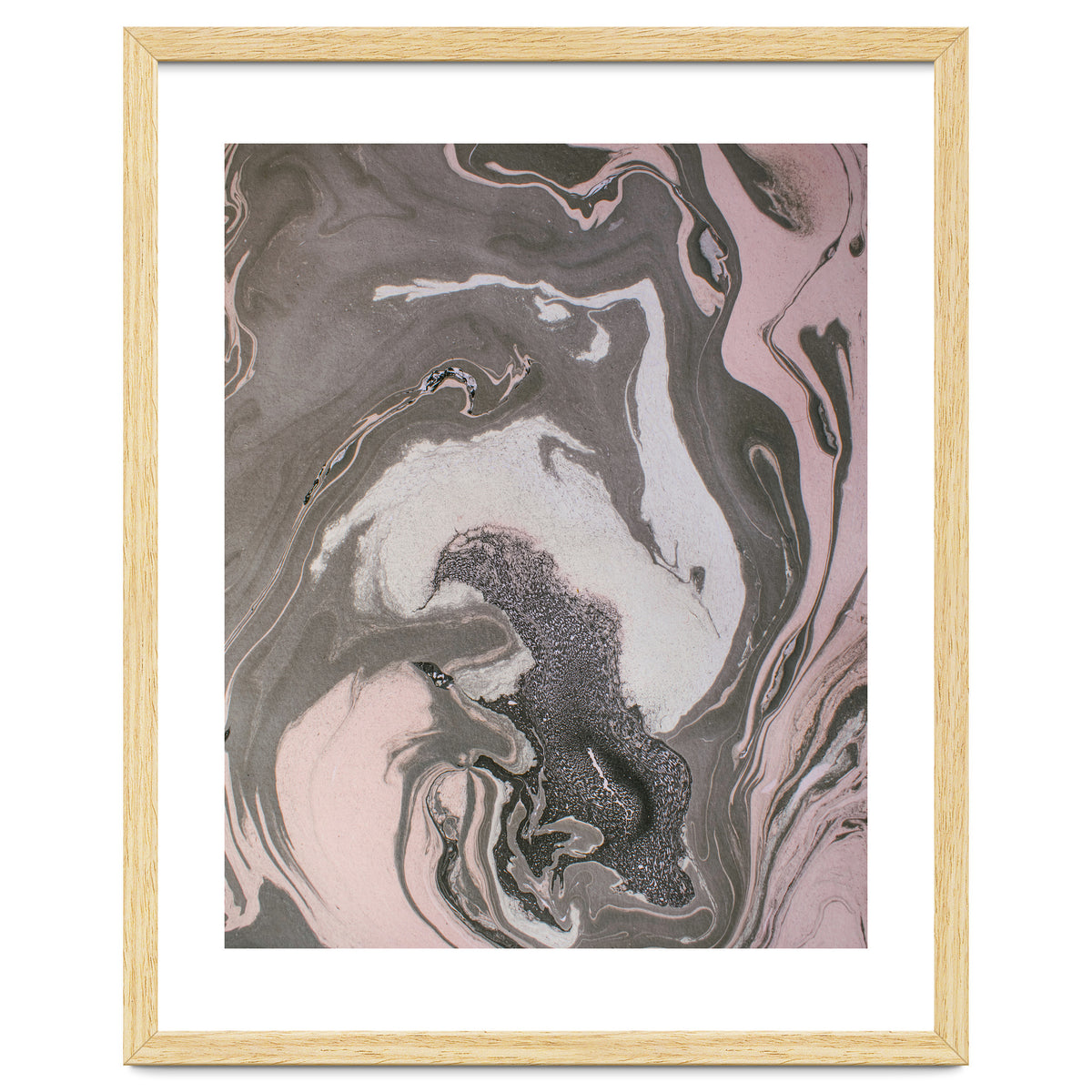 Pink and gray marbled paper