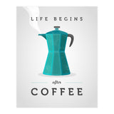 Life Begins After Coffee. Teal (Print Only) thumbnail
