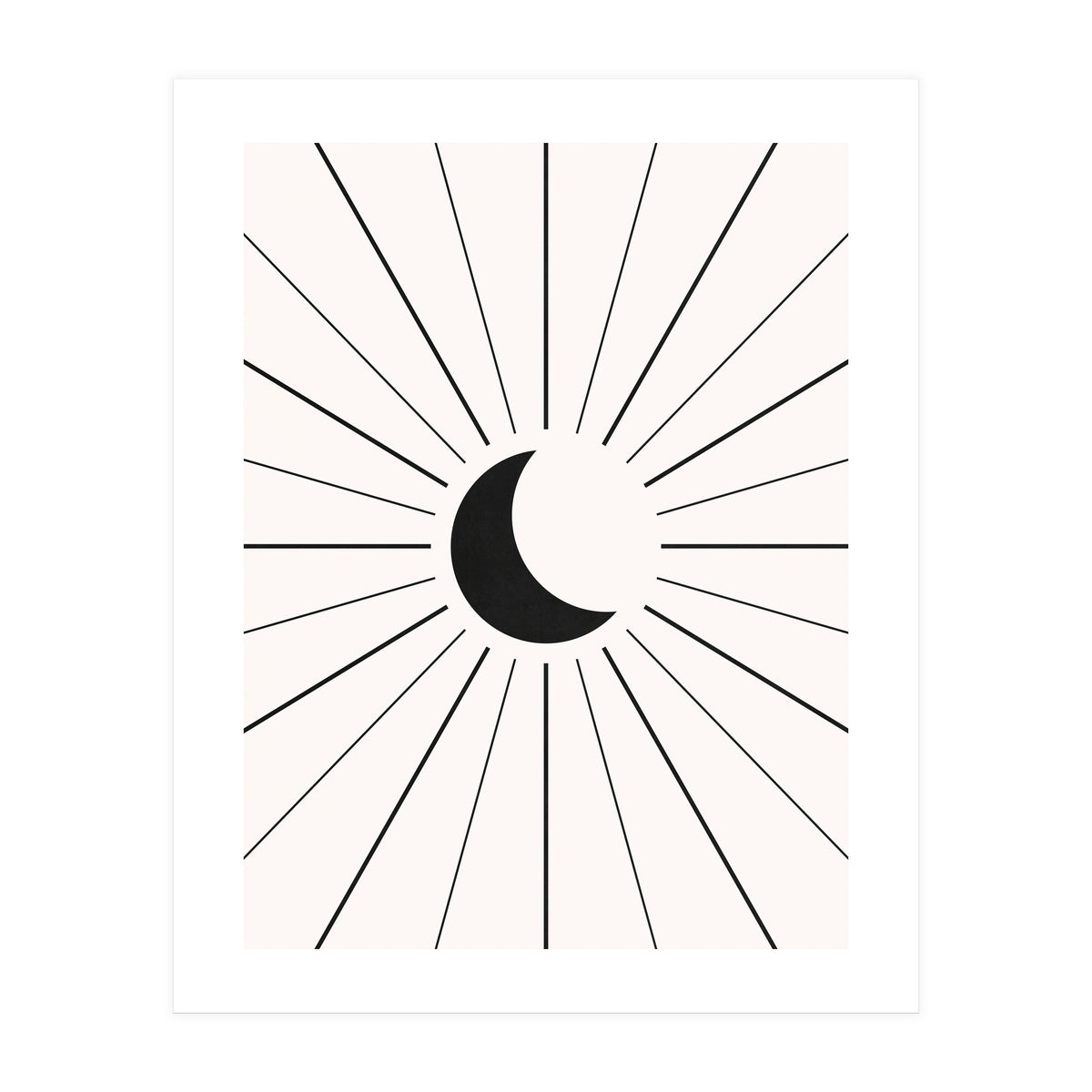 MOON IN LINES - BLACK (Print Only)