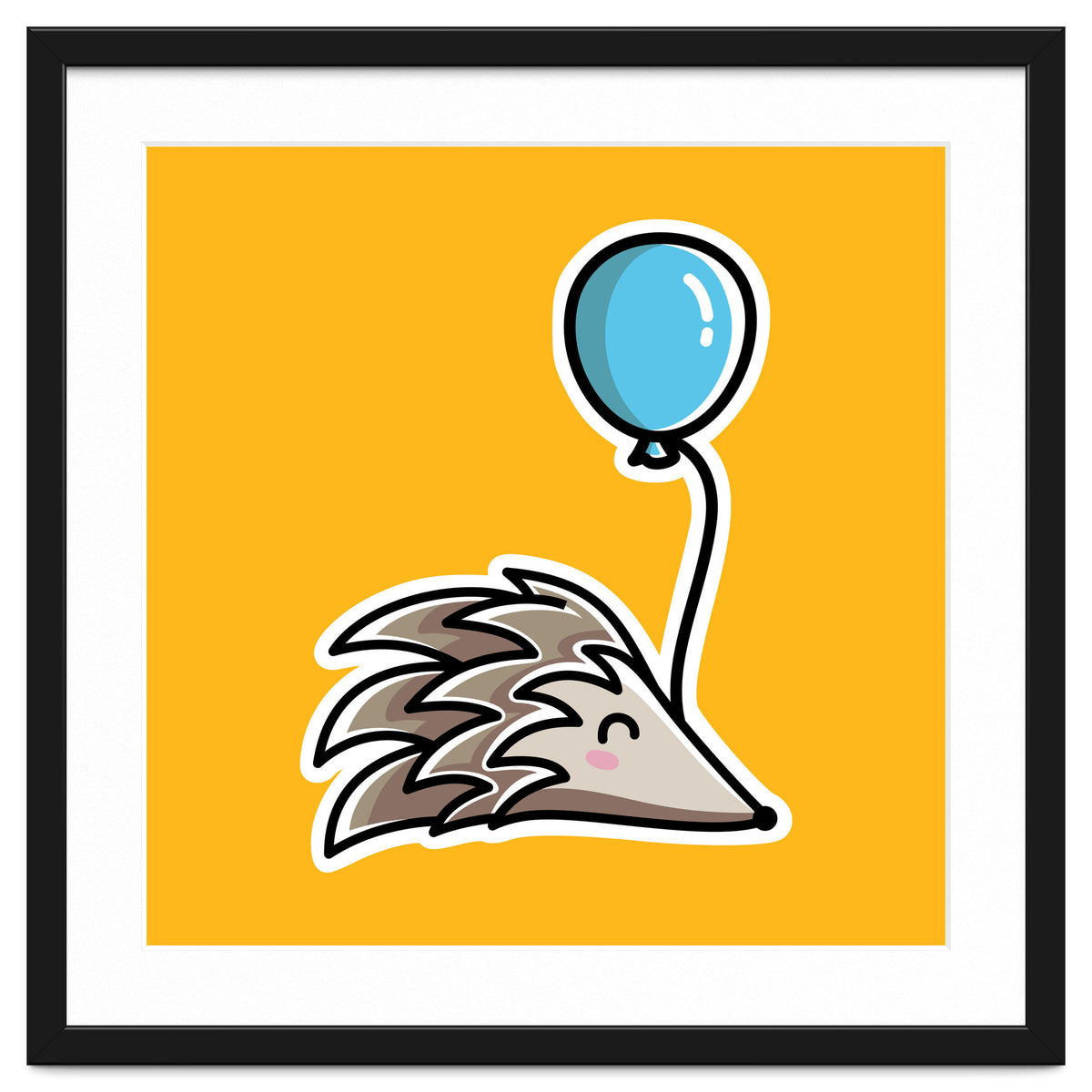 Kawaii Cute Hedgehog With Balloon