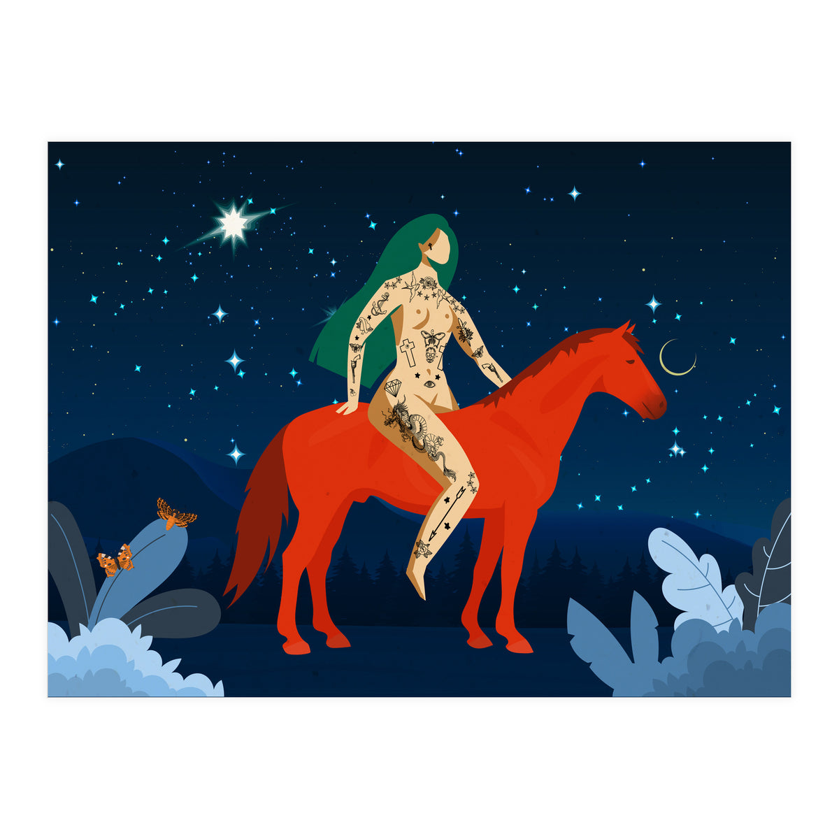 Riding My Red Horse (Print Only)