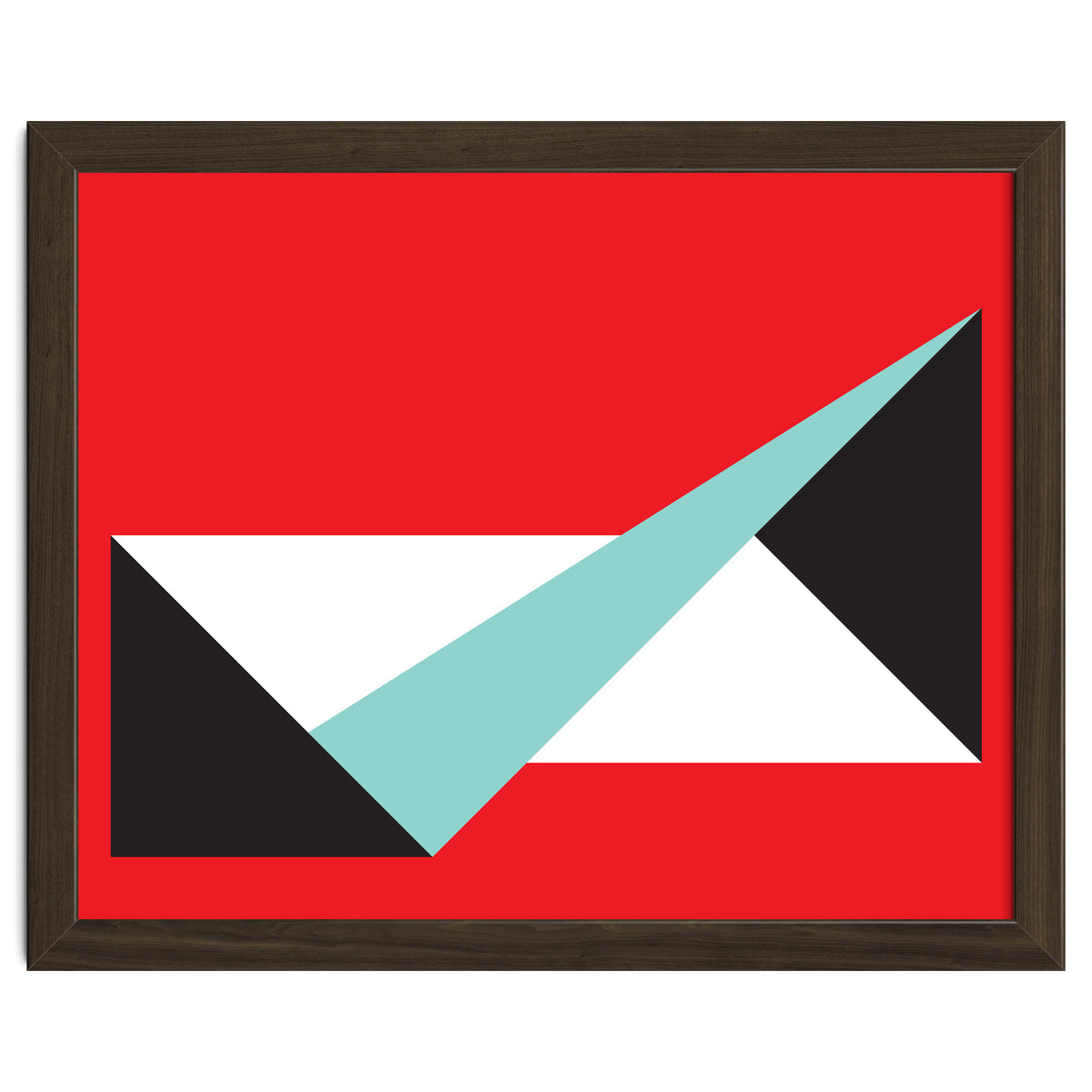 Geometric Shapes No. 49 -  teal, black & red