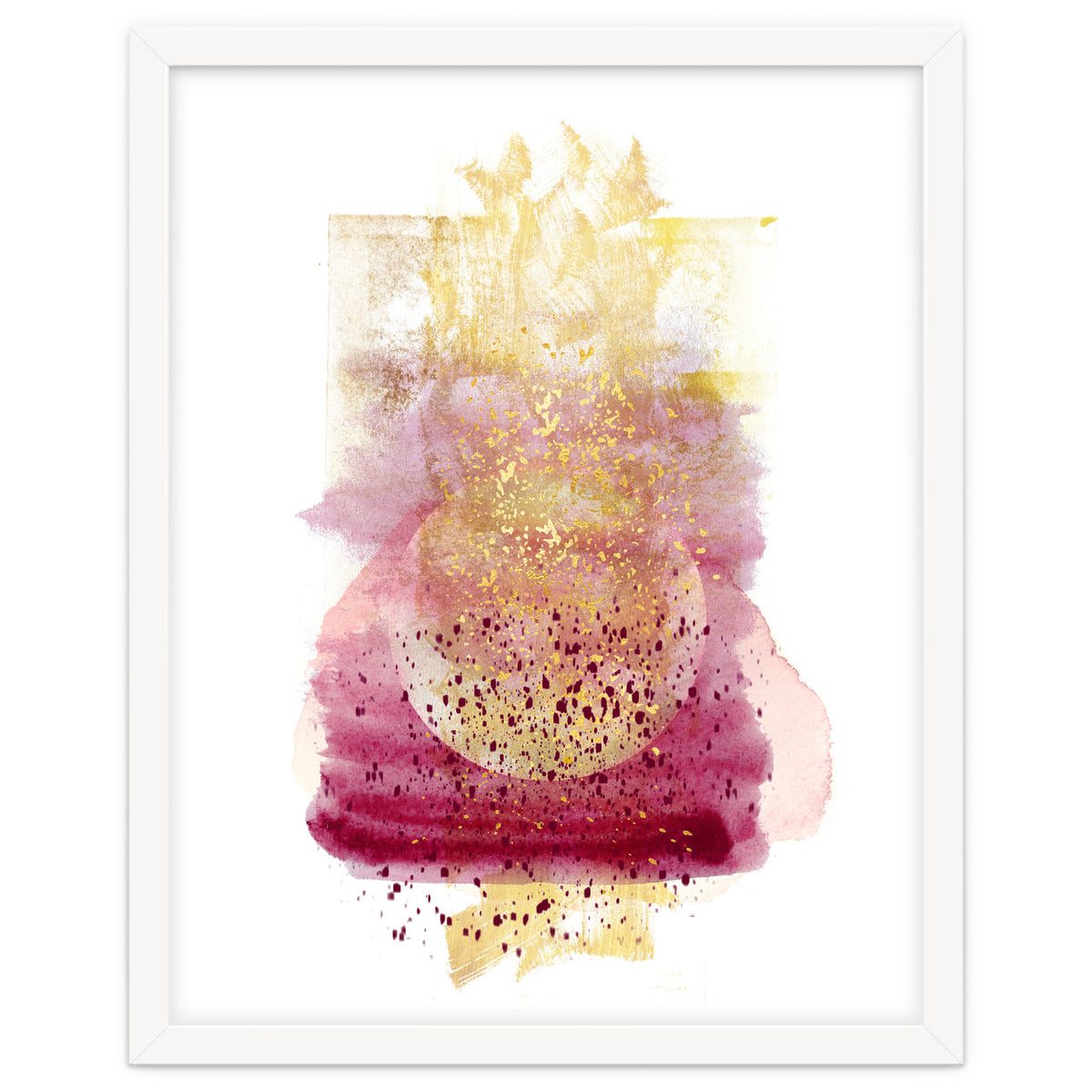 Abstract watercolour summer moon