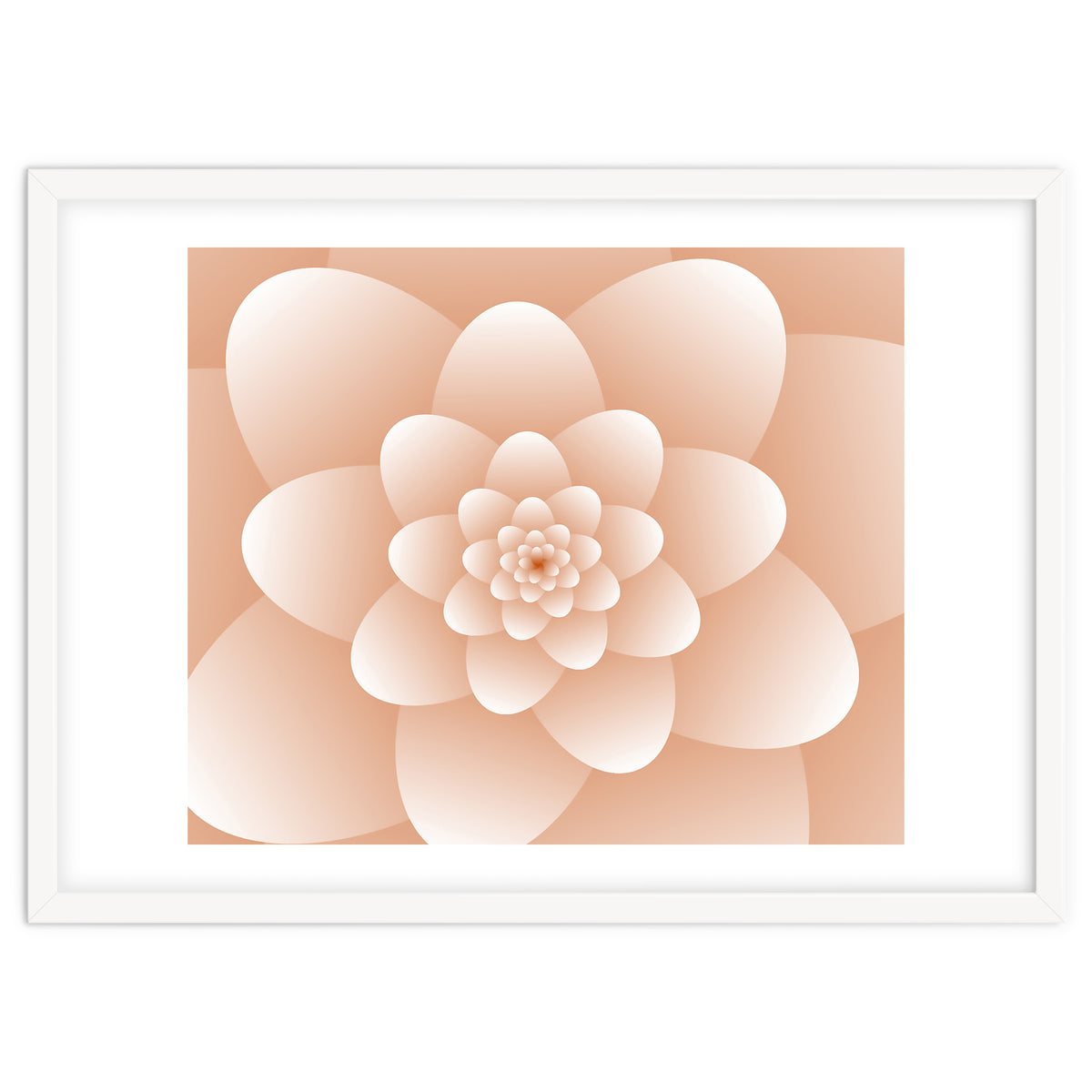 3d Abstract Orange Floral Spiral