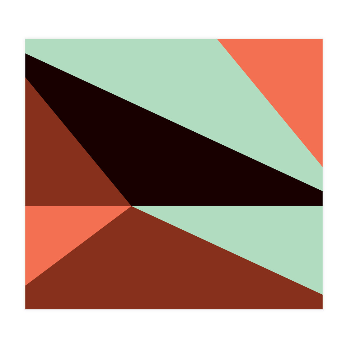 Geometric Shapes No. 17 - pink, brown, mint green & black (Print Only)