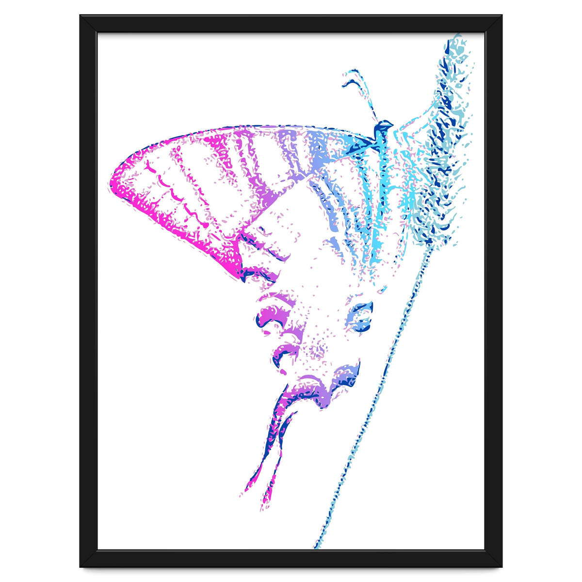 Swallowtail On Grass in Pinquoise