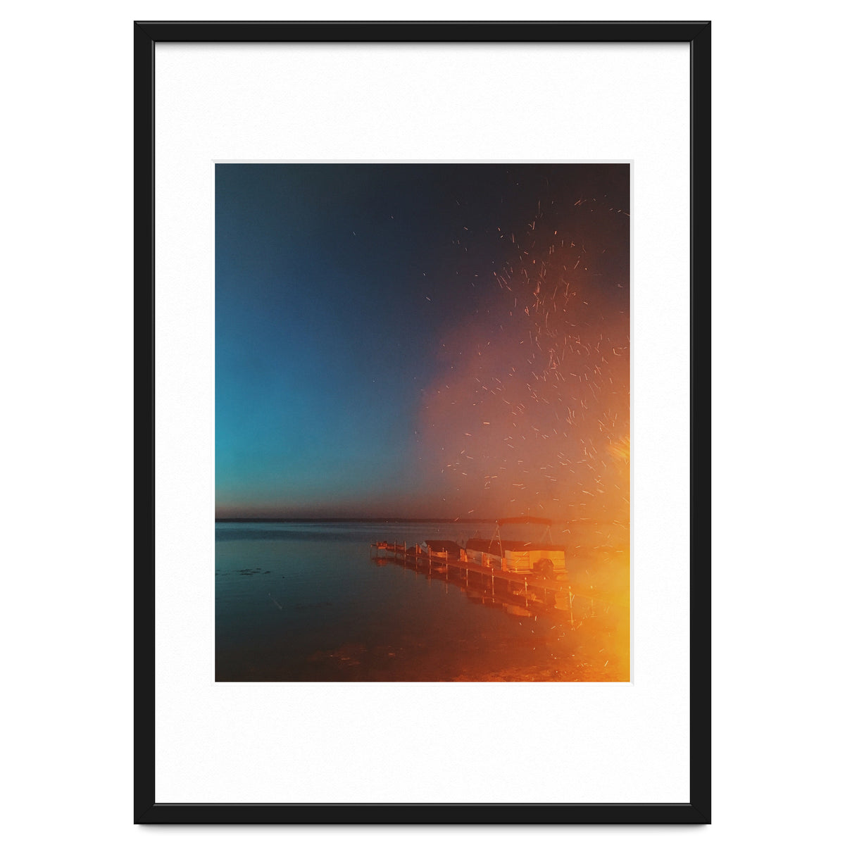 Firelight by the dock