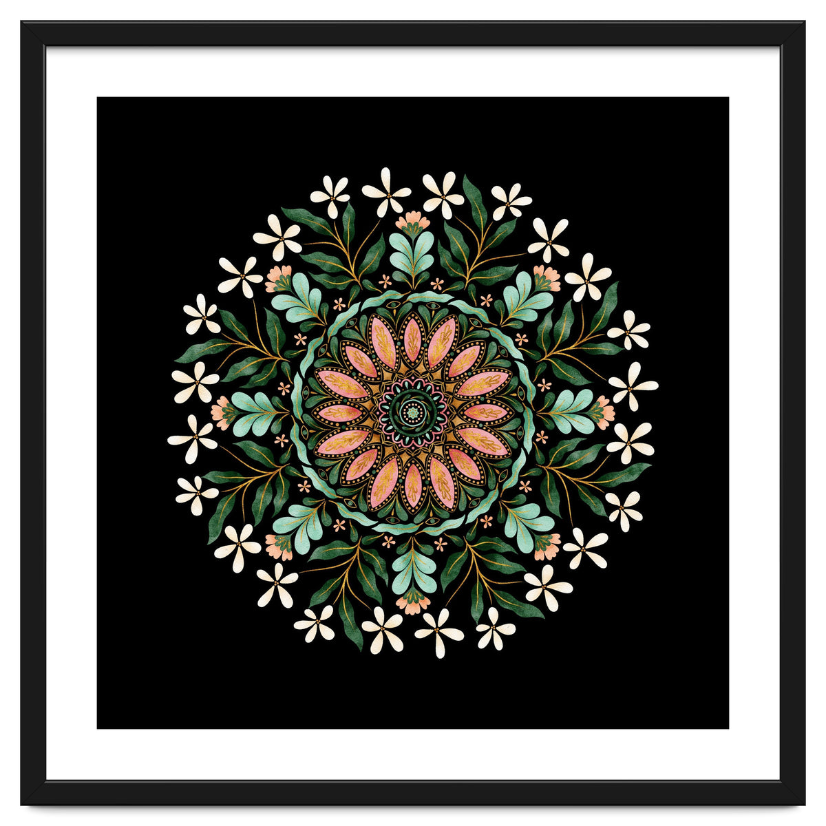 Floral Mandala | Black