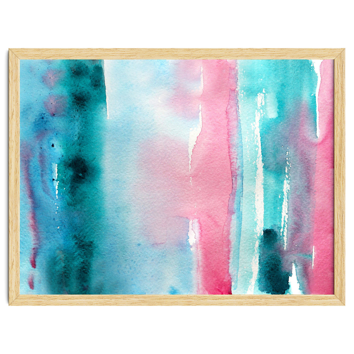 Turquoise love || abstract watercolor