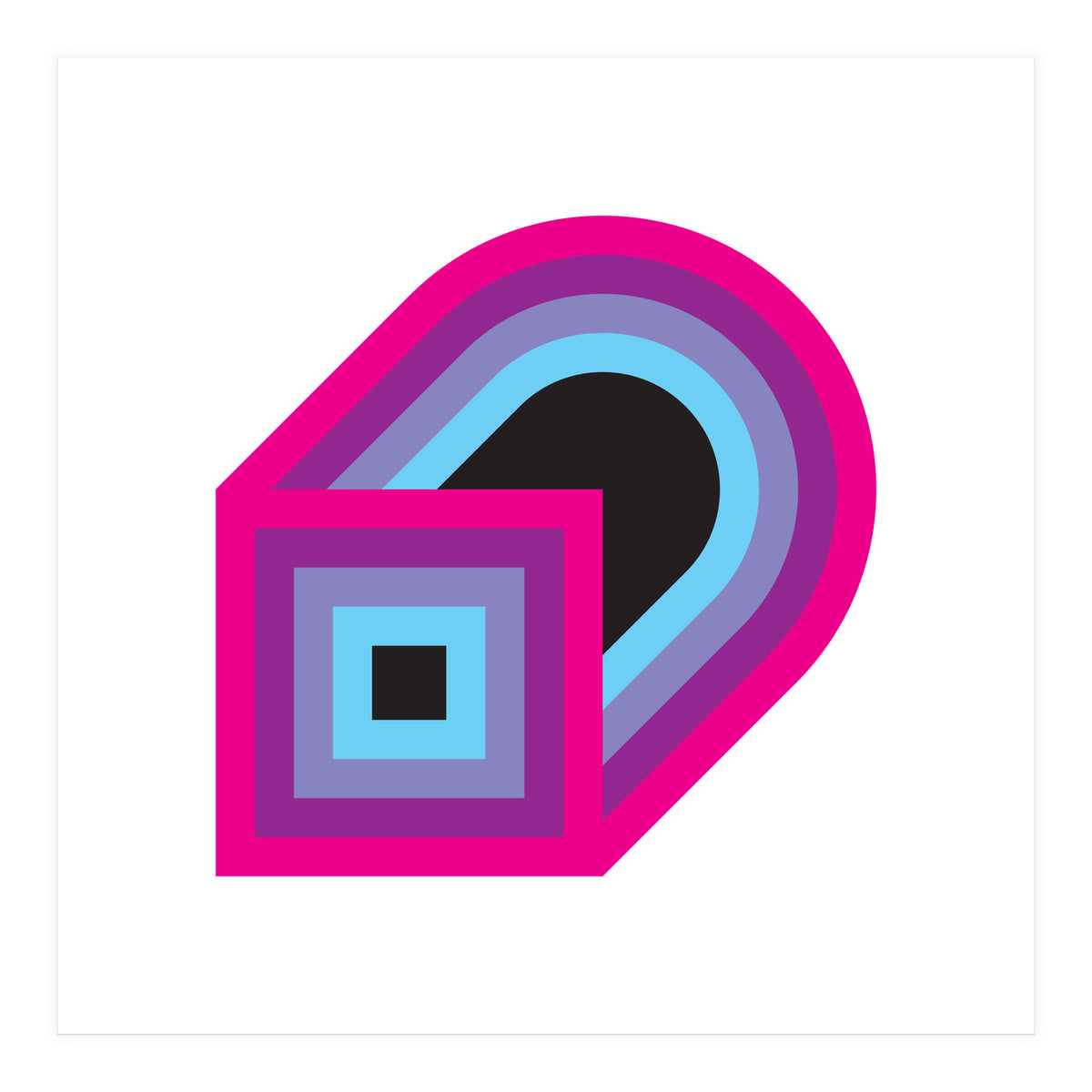 Geometric Shapes No. 41 - purple, blue & lilac (Print Only)