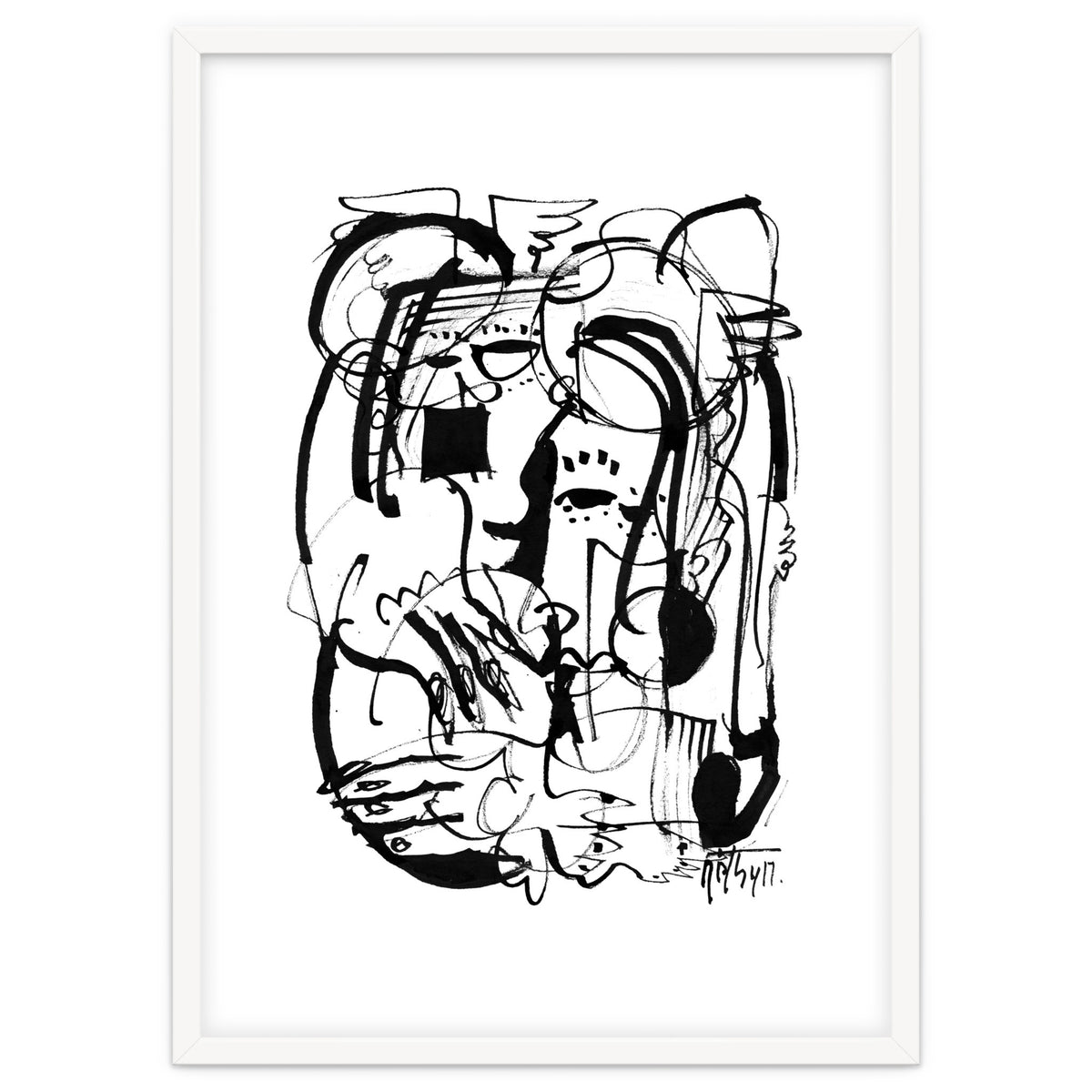 Two Shy Angels - b&w