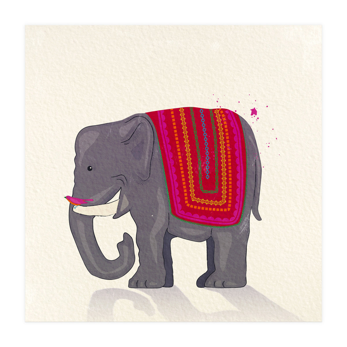 Elephant and Bird (Print Only)