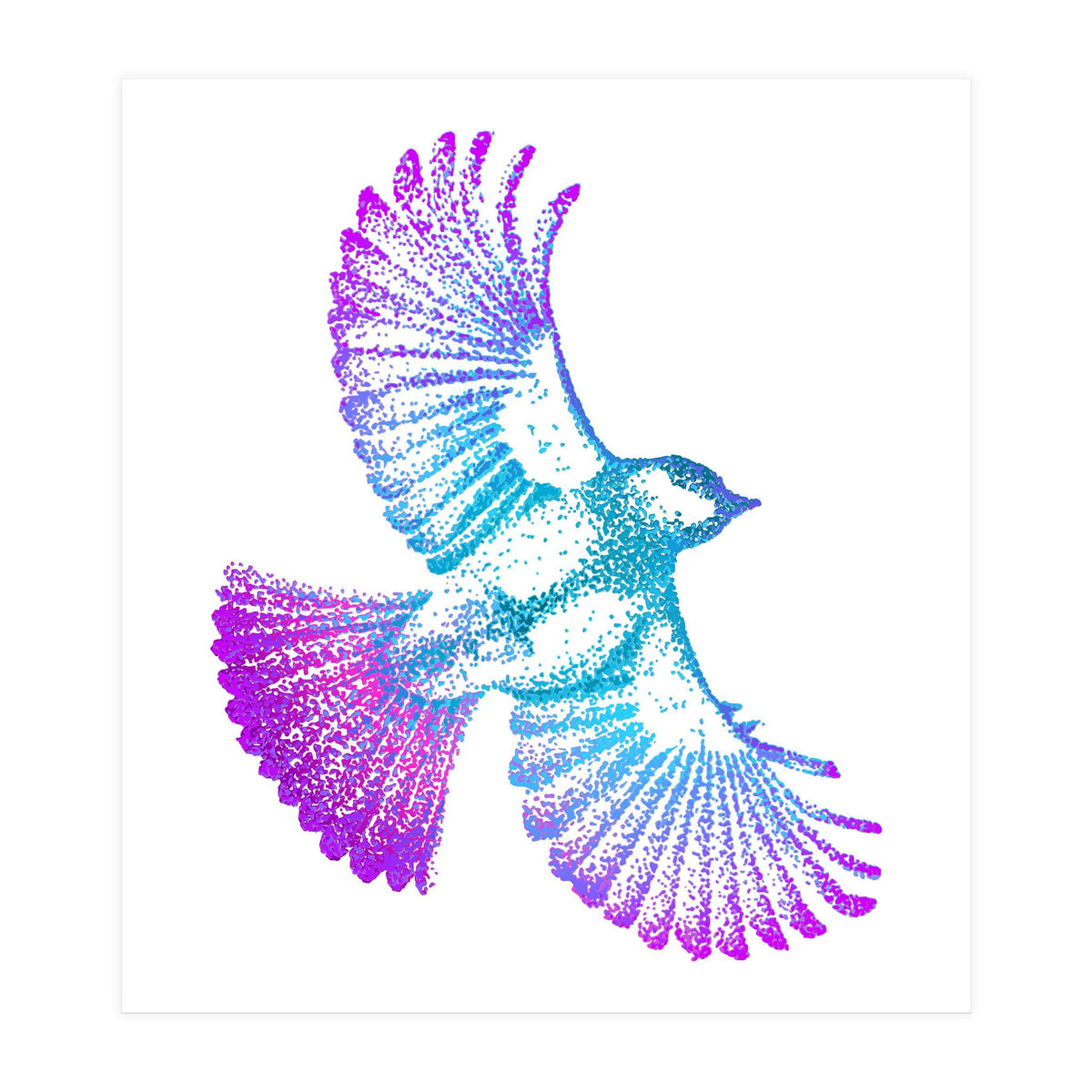 Flying Bird in Electric Blue (Print Only)
