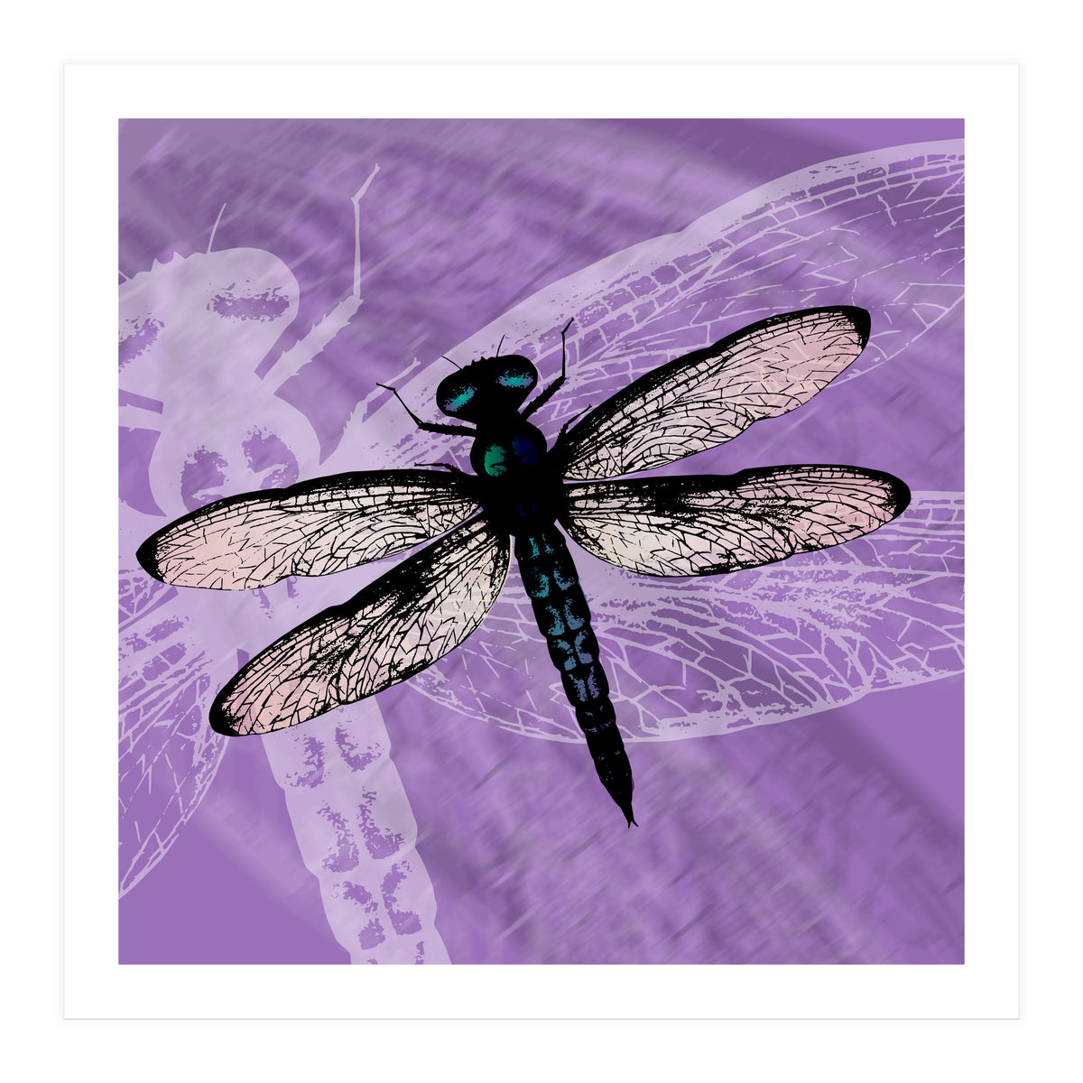 Blue dragonfly vector (Print Only)