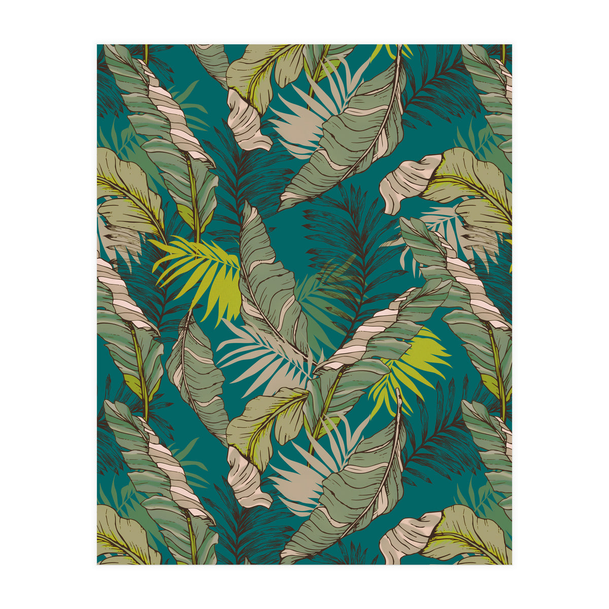 Drawing of wild tropical jungle (Print Only)