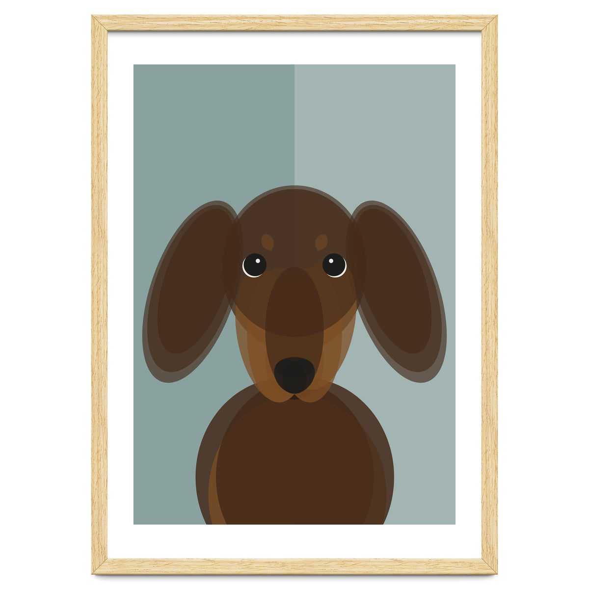 Mid Century Geometric Dachshund Dog