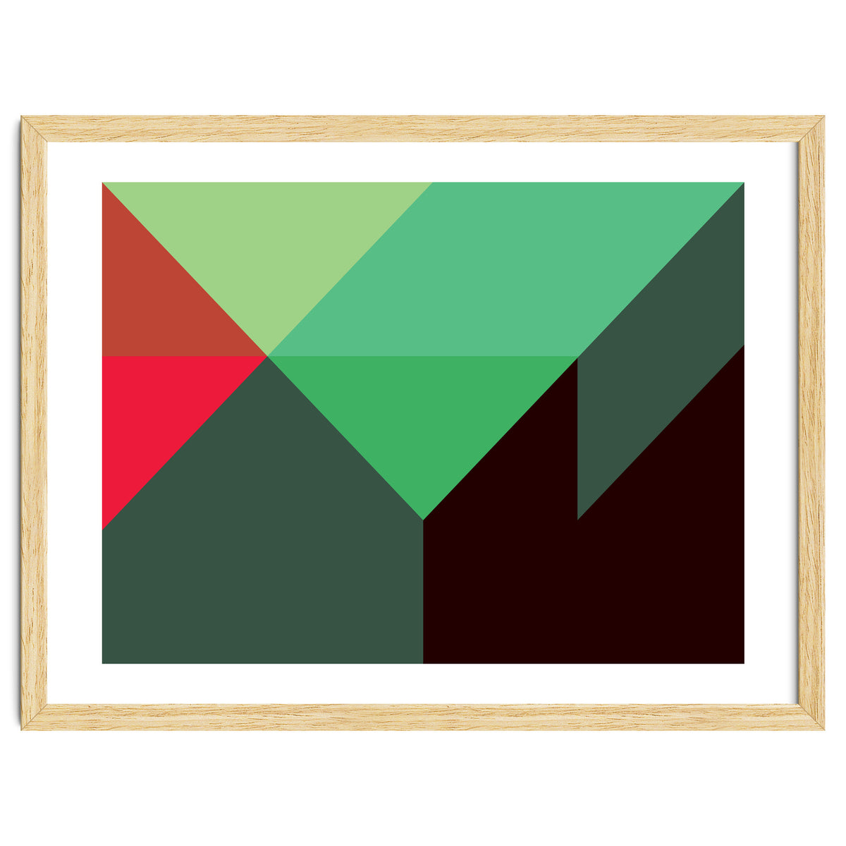 Geometric Shapes No. 30 - red, green & black