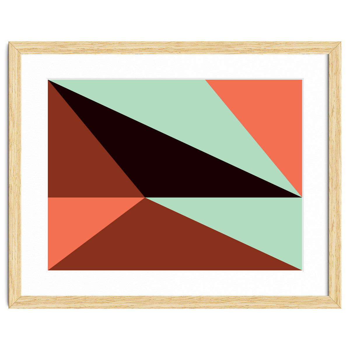 Geometric Shapes No. 17 - pink, brown, mint green & black