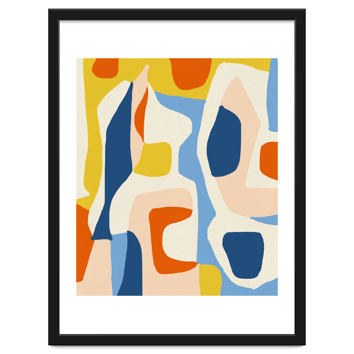 Me & Mine, Abstract Bohemian Pastel Shapes Painting, Eclectic Colorful Graphic Design