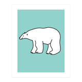 Polar Bear Pattern On a Mint Background (Print Only) thumbnail