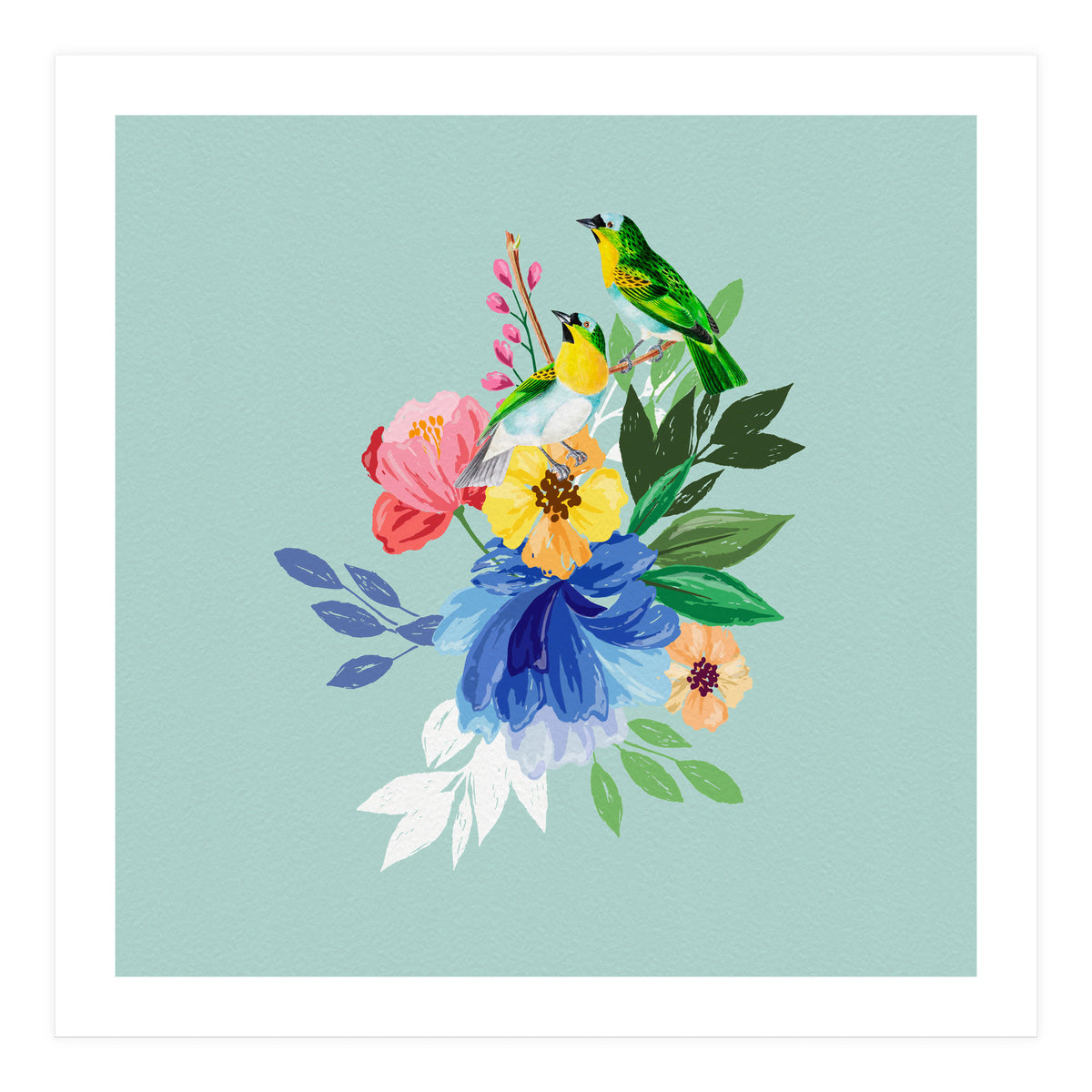 Flowers And Birds (Print Only)