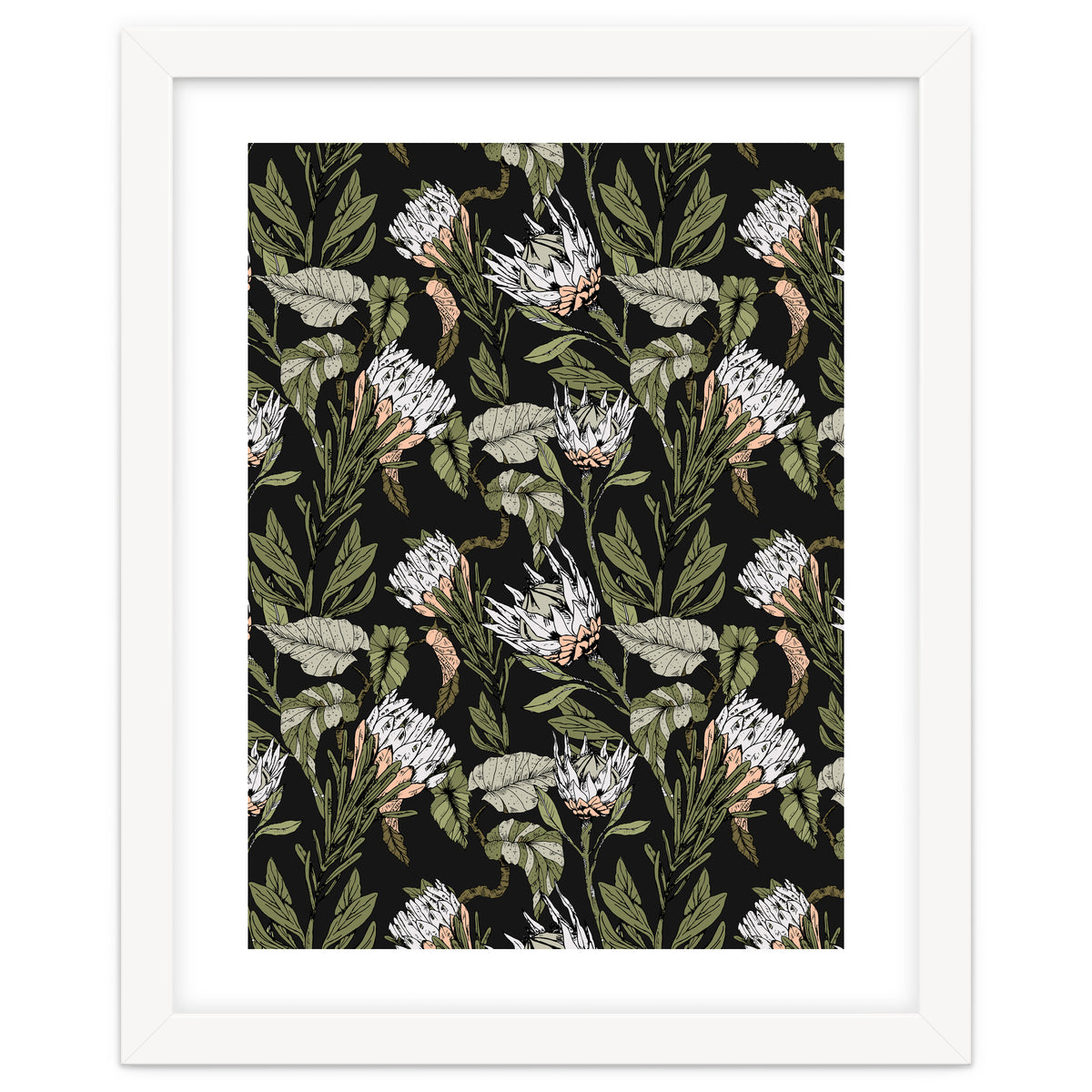 Dark pattern botanical boho