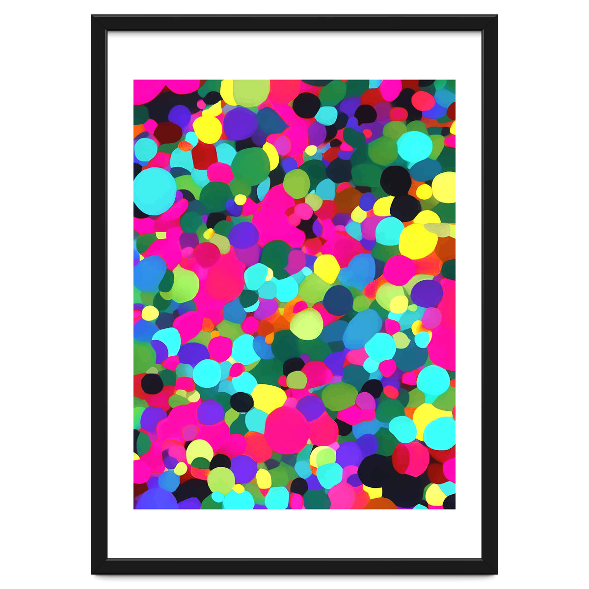 A Mess Of Colors, Eclectic Colorful Water Balloons, Fun Party Confetti Polka Dots Painting