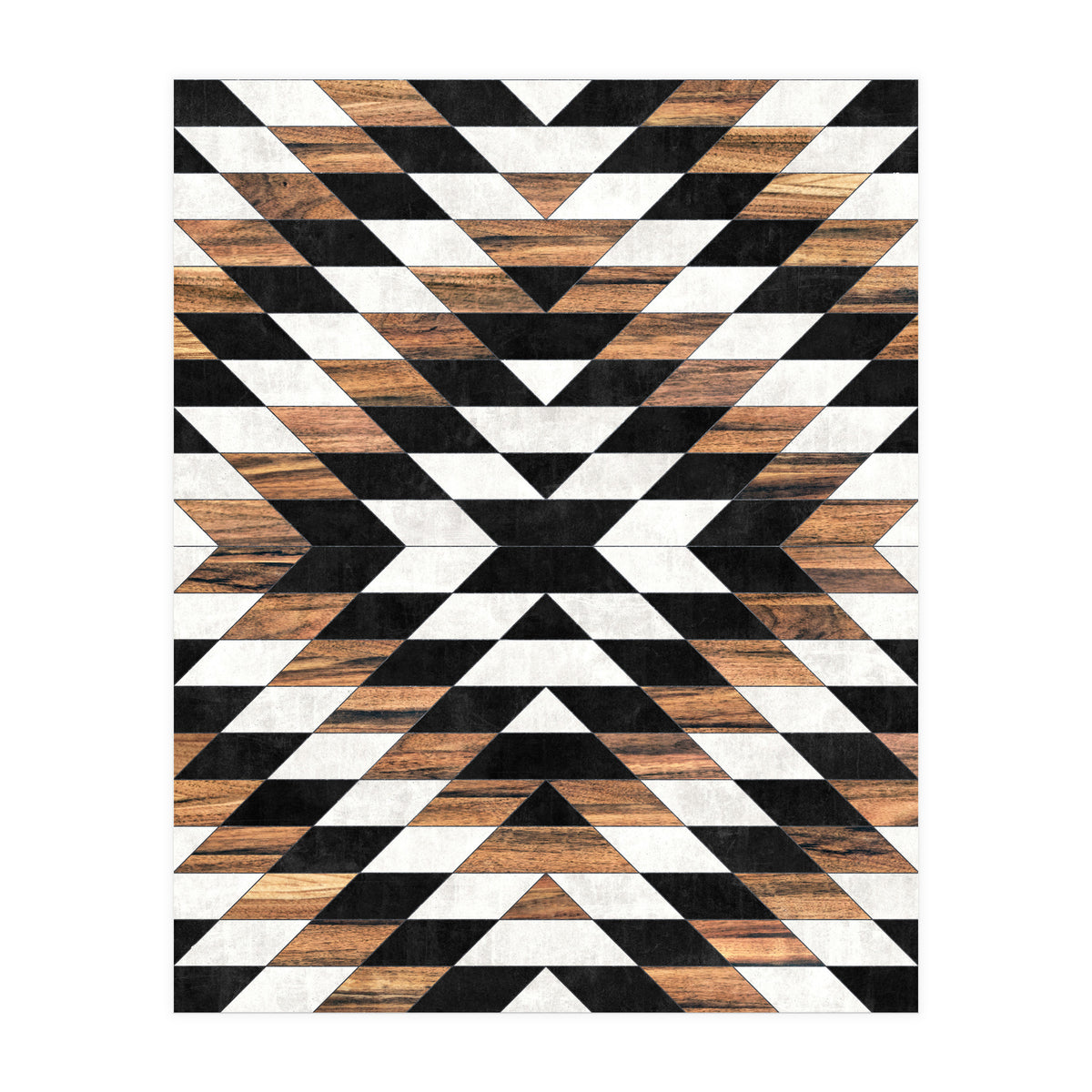 Urban Tribal Pattern No.13 - Aztec - Concrete and Wood (Print Only)