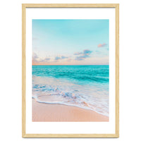 Ocean Bliss, Nature Landscape Sea Travel Tropical, Nordic Luxe Photography Pastel Island Digital