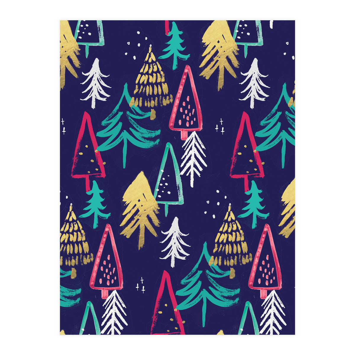Christmas Pattern Trees (Print Only)