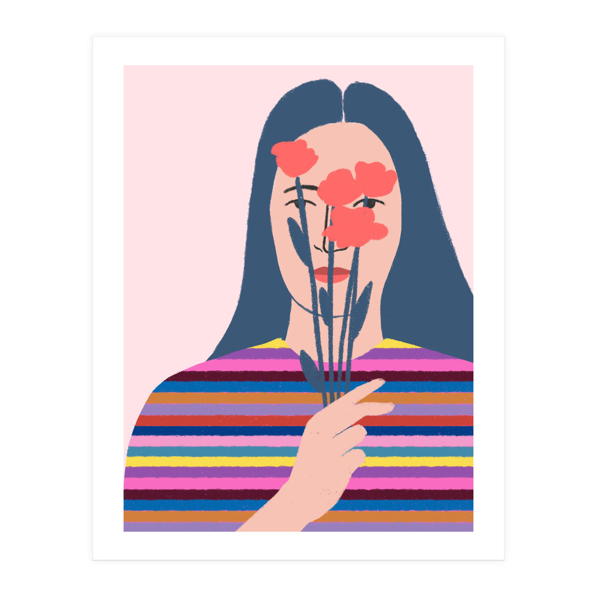 Girl With Flowers (Print Only)