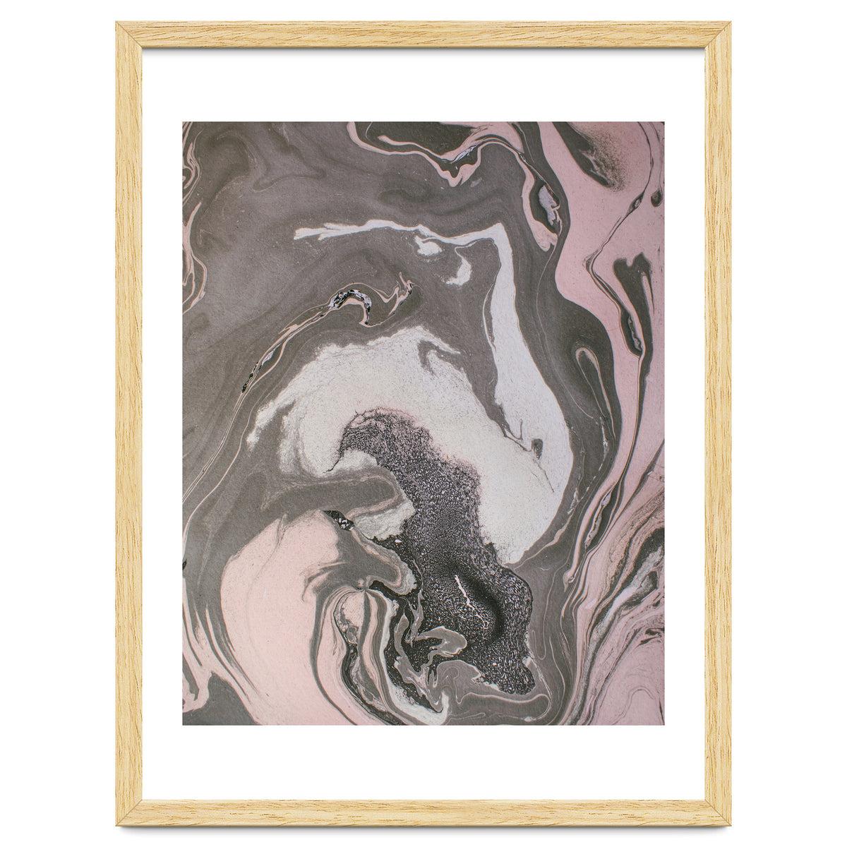 Pink and gray marbled paper